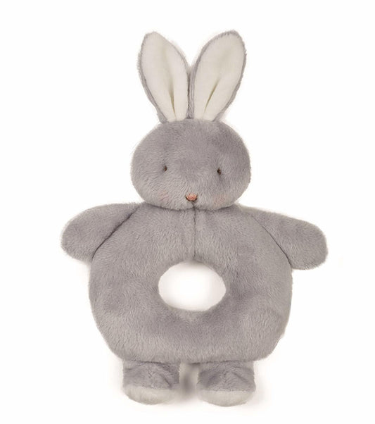 Bunnies By the Bay Ring Rattle Bloom Bunny - Grey