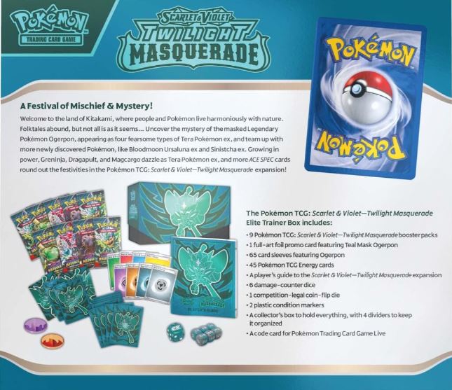 POKÉMON TCG Scarlet & Violet 6 Twilight Masquerade Elite Trainer Box