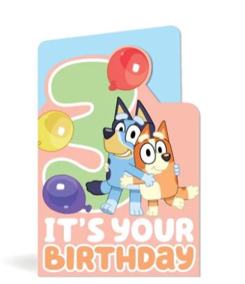 Bluey Birthday Card - 3rd Birthday 