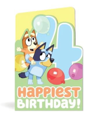 Bluey Birthday Card - 4th Birthday