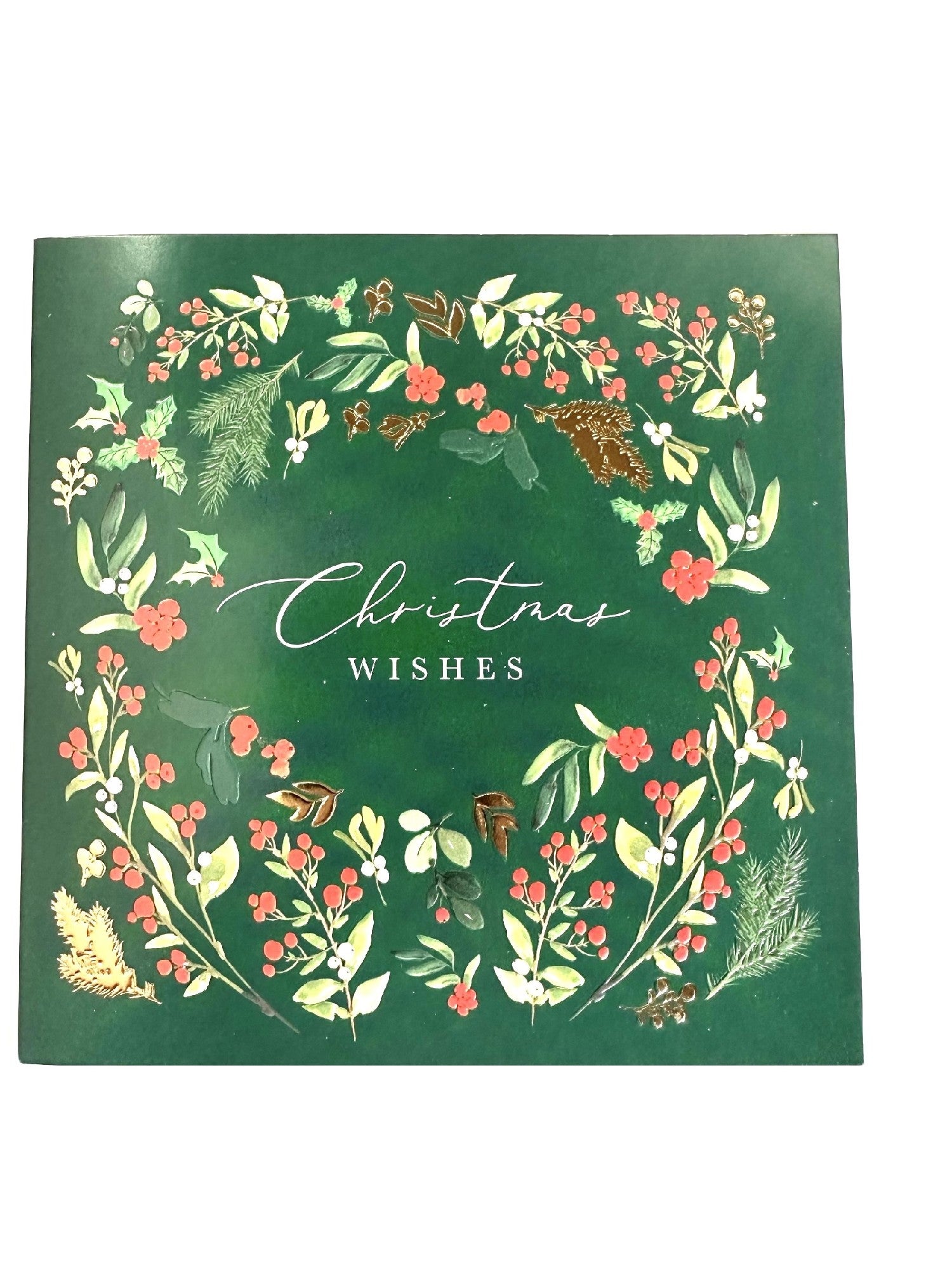 McGrath Foundation - Green Foliage Wreath - 8 Luxury Charity Christmas Cards Pack