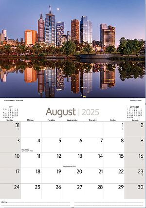 2025 Around Melbourne - Horizontal Wall Calendar