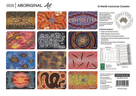 2025 Aboriginal Art - Horizontal Wall Calendar