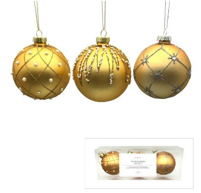 Champagne Glass Bauble set of 3