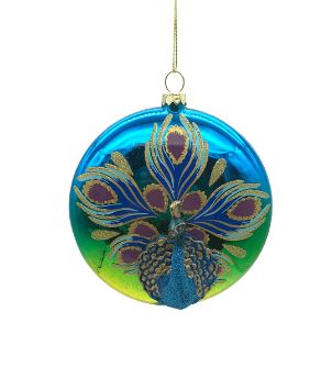 Glass Peacock Bauble