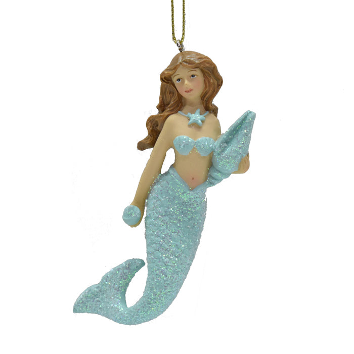 Aqua Mermaid Hanging Ornament