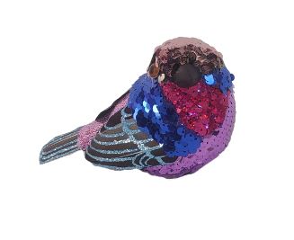 Sequin Clip On Sparrow Blue And Purple