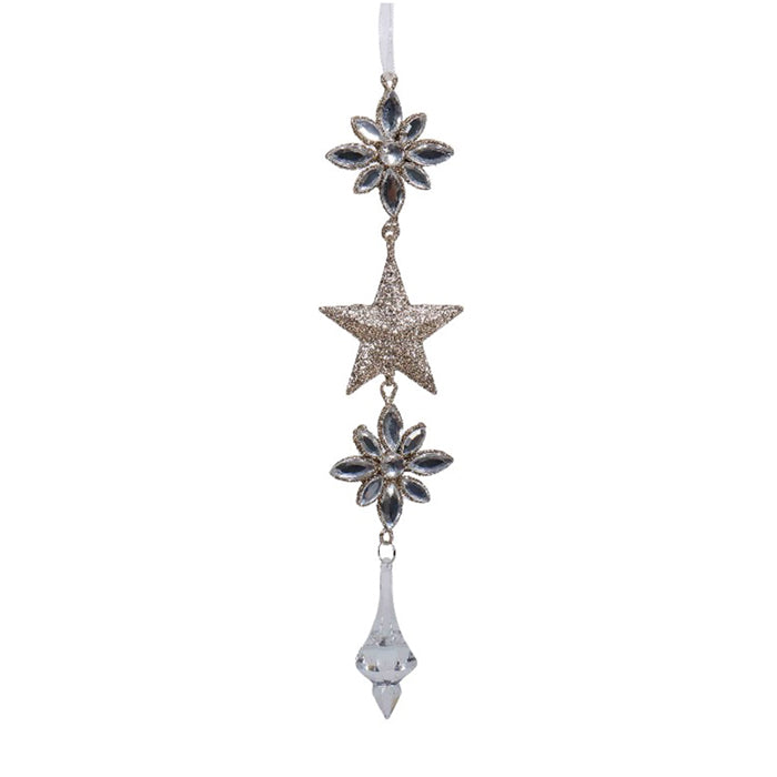 Metal Clear Silver & Gold Star Drop