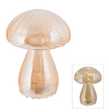 Glass LED Champagne Mushroom Small