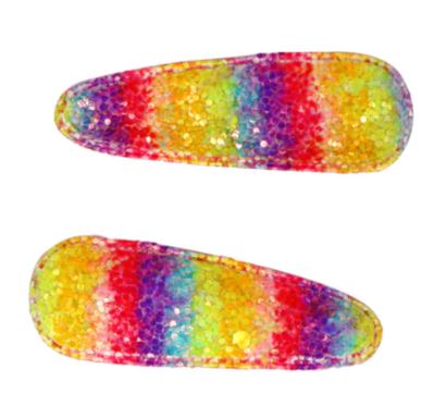 Pink Poppy - Rainbow Chunky Glitter Snap Clips 