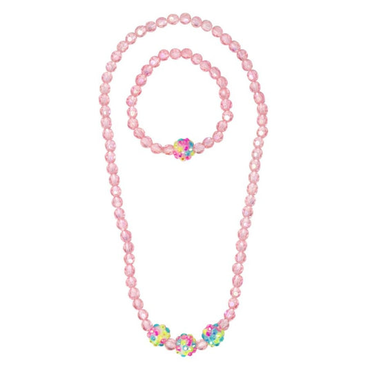 Pink Poppy Bubble Gum Necklace & Bracelet Set 