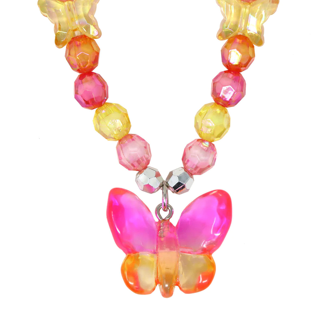 Pink Poppy - Rainbow Butterfly Necklace & Bracelet Set