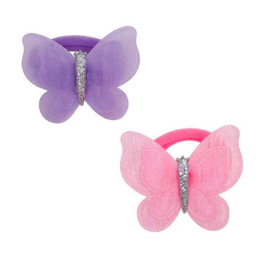 Pink Poppy - Rainbow Butterfly Hair Elastics