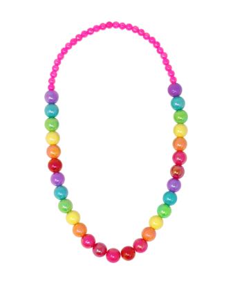 Pink Poppy – Rainbow Beads Necklace
