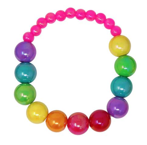 Pink Poppy - Rainbow Beads Bracelet