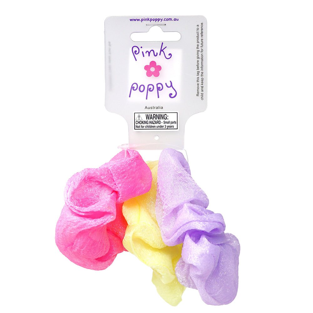 Pink Poppy - Pastel Hair Scrunchies Elastic Set 3y+