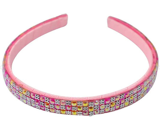 Pink Poppy - Fancy Shiny Rhinestone Headband