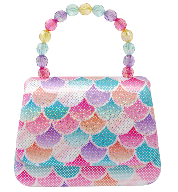 Pink Poppy Shimmering Mermaid Scale Hard Handbag