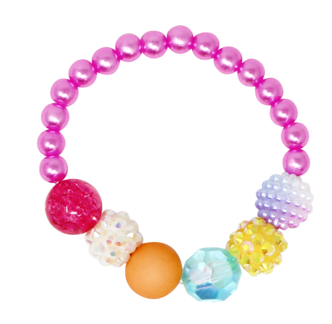 Pink Poppy  Rainbow Necklace and Bracelet Set