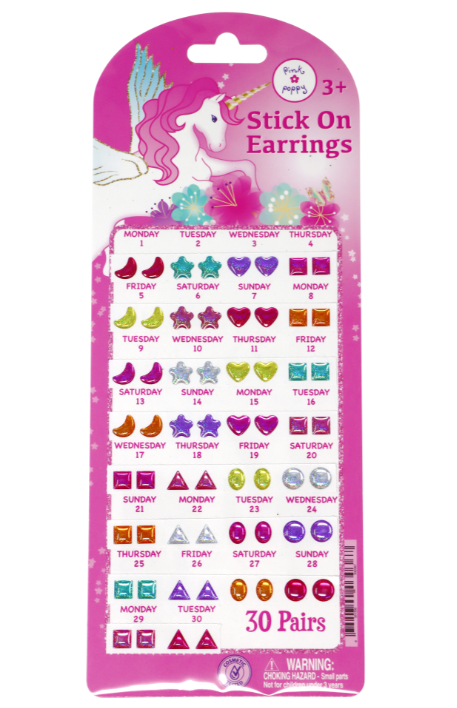 Pink Poppy 30 Pairs Dreamy Unicorn Stick On Earrings