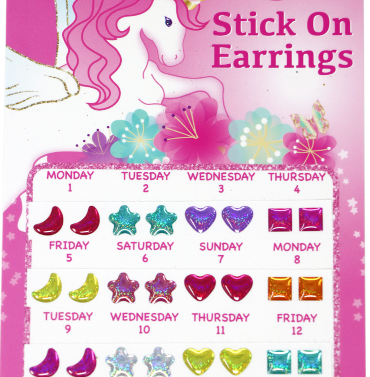 Pink Poppy 30 Pairs Dreamy Unicorn Stick On Earrings