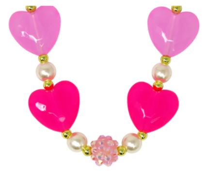 Pink Poppy - Ballet Heart And Pearl Necklace  