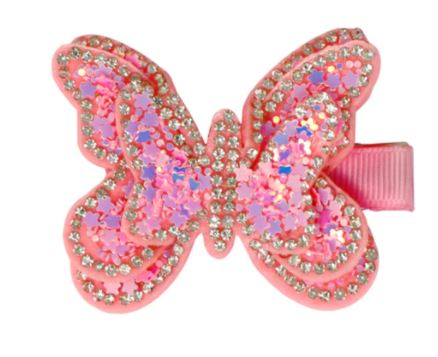 Pink Poppy - Sparkling Butterfly Hair Clip