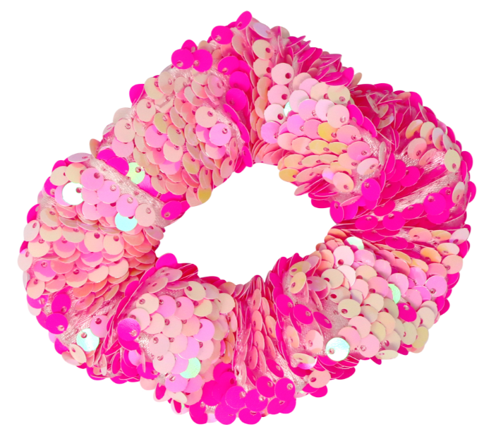 Pink Poppy Pink Sequin Hair Scrunchie