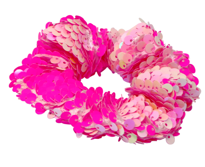 Pink Poppy Pink Sequin Hair Scrunchie