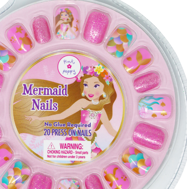 Pink Poppy Enchanted Mermaid Press On Nails