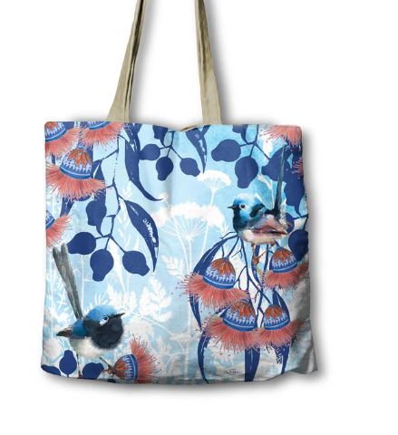 Lisa Pollock Shopping Bag - Blue Wren