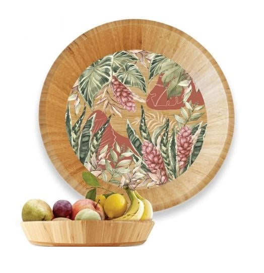 Lisa Pollock Bamboo Fruit Bowl Sunset Ginger