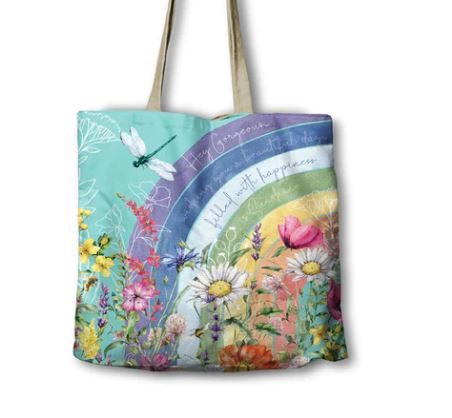 Lisa Pollock Shopping Bag - Rainbow Wildflowers