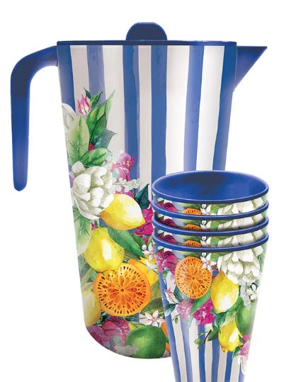 Lisa Pollock Melamine Jug & Cup Set - Amalfi Coast