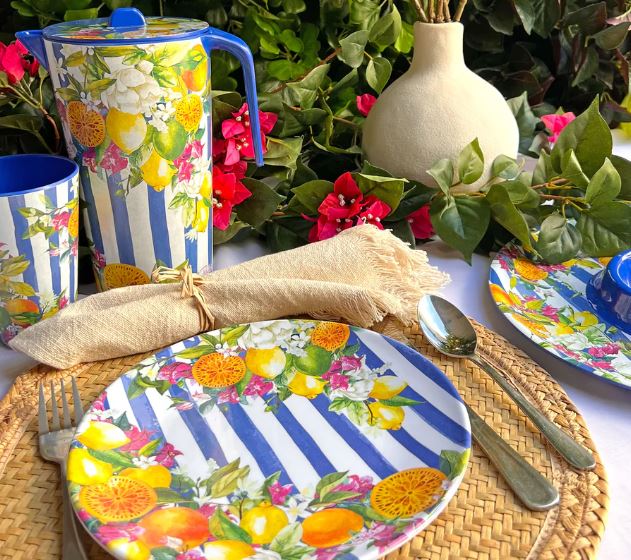 Lisa Pollock Melamine Jug & Cup Set - Amalfi Coast