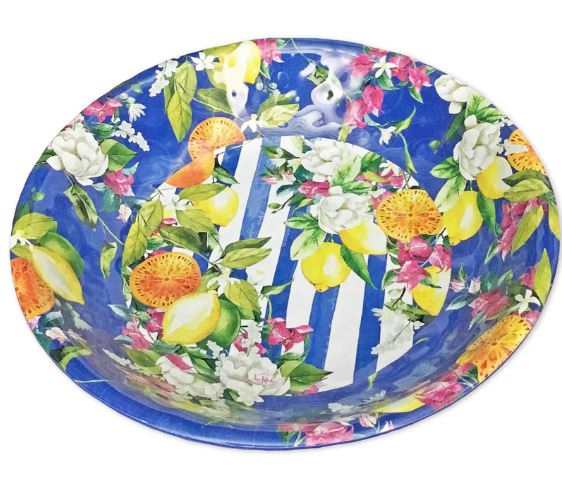 Lisa Pollock Melamine Salad Bowl - Amalfi Coast