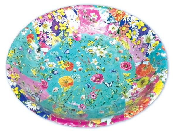 Lisa Pollock Melamine Salad Bowl - Wildflower Patch