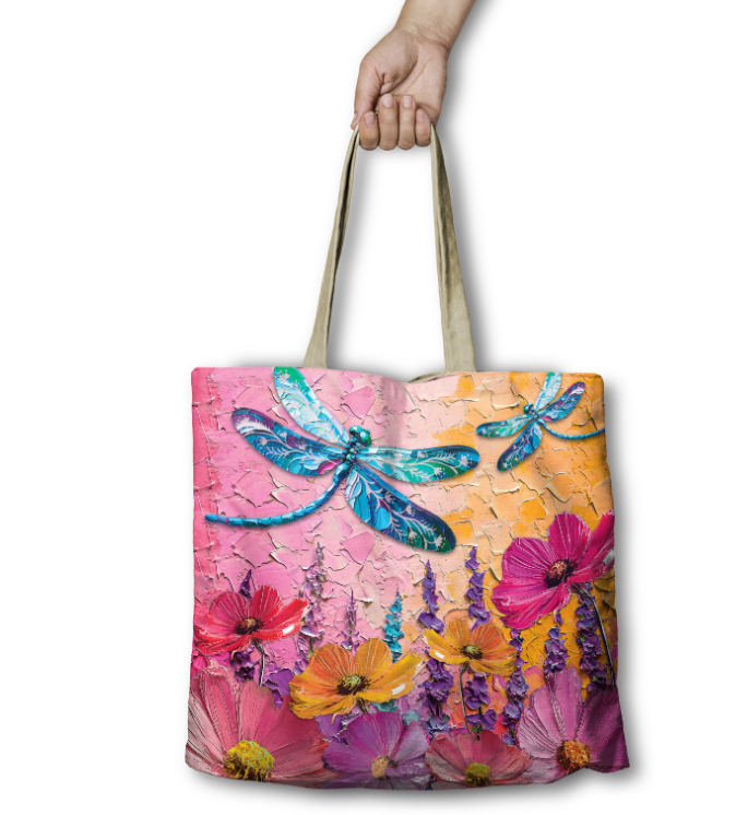 Lisa Pollock Shopping Bag - Playful Dragonfly