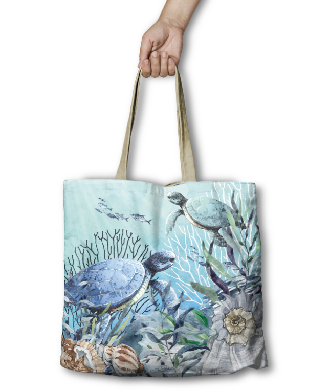 Lisa Pollock Shopping Bag - Reef Turtles