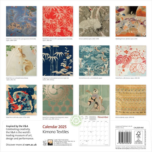 2025 V&A: Kimono Textiles Wall Calendar