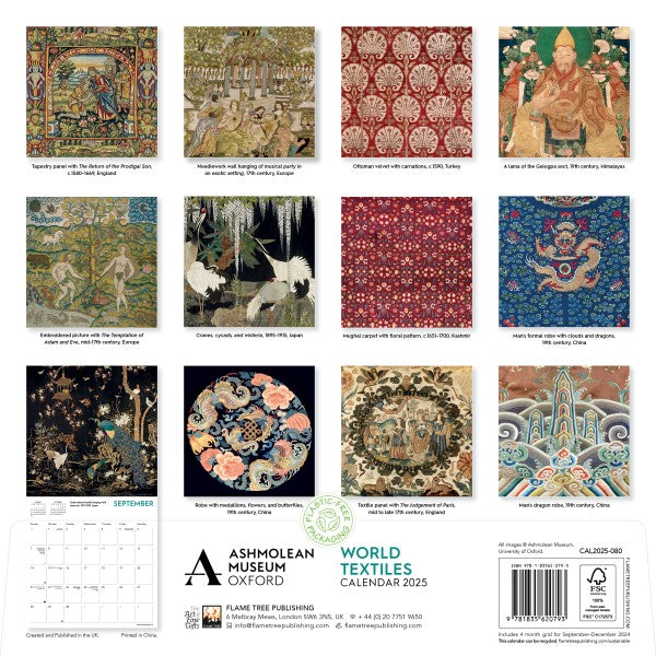 2025 Ashmolean Museum: World Textiles Wall Calendar