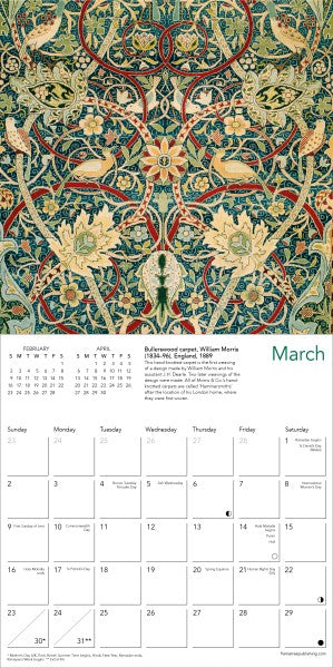 2025 VA  William Morris Birds Mini Calendar