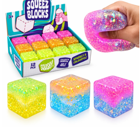 Jelly Cube Squishy - Glitter 2 Tone